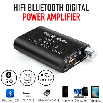 Mini Bluetooth 5.0 2.0 Hi-fi Kanalni Digitalni Ojačevalnik Stereo Dom Avdio Ojačevalnik, 100W AUX/USB Vhod Levo+Desno Kanalov Izhod