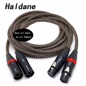Brezplačna dostava Haldane 5N OCC bakra super Referenca XLR bilance medsebojno kabel 3pin XLR Moški-Ženski konektor za kabel