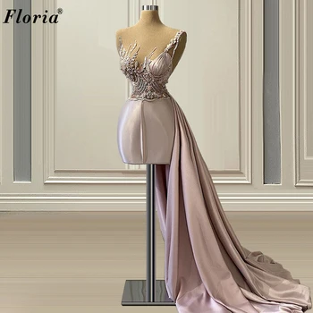 Mini Sivke Prom Obleke 2021 Elegantno Arabski Cocktail Party Obleke Za Ženske Haute Couture Večerne Vestidos De Fiesta