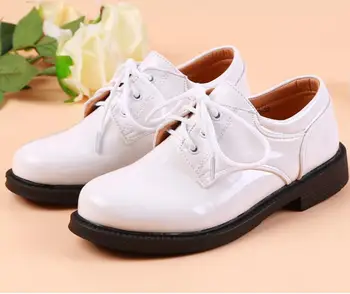2019 nov slog otroški usnjeni čevlji Čipke-up black in white Britanski študenti fantje svate kažejo, čevlji otroci športni copati