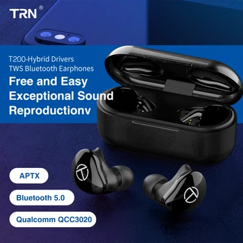 TRN T200 TWS 1BA 1DD Hibridni Gonilnik Bluetooth V5.0 Slušalke Šport Brezžične Slušalke Čepkov QCC 3020 Čip Aptx/AAC/SBC IPX5
