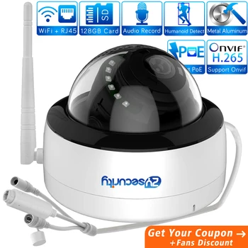 H. 265 5MP WiFi PoE IP Dome Kamere Zaprtih AI Humanoid predelom Alarm Oblak Avdio Kovinski CCTV Video nadzorna Kamera XMEye