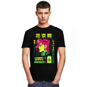 Super Jojo Bizarna Avantura Majica s kratkimi rokavi Moški O-vratu Noriaki Kakyoin T-shirt Japonske Anime Manga Graphic Tee Čistega Bombaža Vrhovi Natisnjen