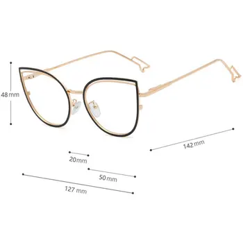 2020 Mode Optični okviri Zlato Cat Eye Glasses Pregleden Urad Dama Računalnik Očala Žensk Očala Okvirji