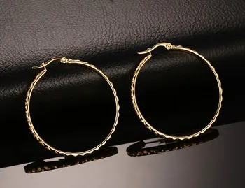 FXM pozimi VRR13 prihoda modni nakit darilo za rojstni dan zlata barva z kamna veliko O obliko Preprostega jekla, titana ženska uhan