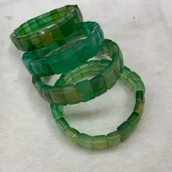 Zelena agate/Chalcedony kamen kroglice zapestnica naravni gemstone nakit bangle za žensko, za darilo trgovini !
