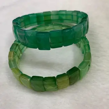 Zelena agate/Chalcedony kamen kroglice zapestnica naravni gemstone nakit bangle za žensko, za darilo trgovini !