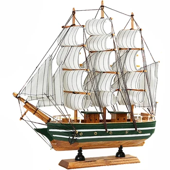 Sredozemlje leseno jadrnico model okraski iz masivnega lesa simulacije plovila, čoln bar dekoracijo doma ročno dekoracijo