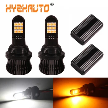 HYZHAUTO T20 W21W LED Canbus Žarnice 1156 Ba15s Dvojno Barvo P21w Py21w LED Vključite Opozorilne Luči DRL Brez Hyper Flash Napak 2Pcs