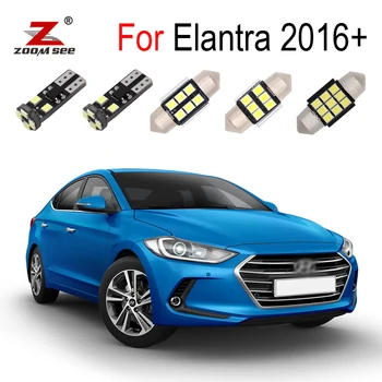 10PCS Za Hyundai Avante Elantra 2016 2017 2018 2019 2020 Canbus Vozila LED Žarnice Notranje Luči Komplet za Prtljažnik za registrske Tablice lučka