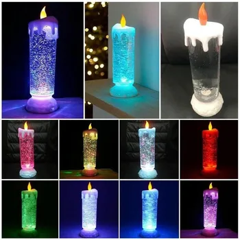 LED Vode Sveča Sprememba Barve Elektronski Polnilna LED Nepremočljiva Barve, Bleščice, Sveče Sveče Z N2E1