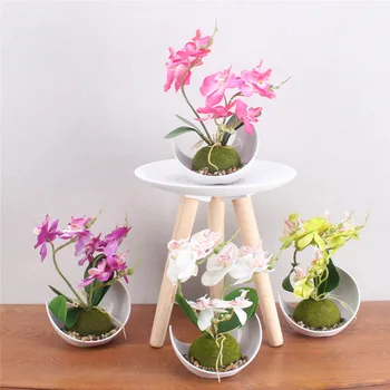 3branch umetno orhideja je cvet posajenih rastlin svile phalaenopsis pene listov plastičnih vaza ponaredek cvetlični vrt doma dekor bonsaj