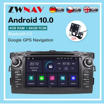PX6 IPS 4+64 G Android 10.0 Avto DVD Predvajalnik Večpredstavnostnih Vodja enote Za Toyota Auris 2006-avto Auto Radio, GPS Navigacijo, Audio BT