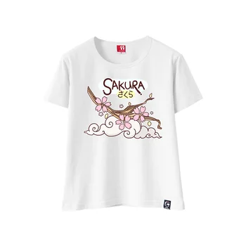 Japonski Slog Ženske T-shirt Poletje Moda Tshirt Japonska Sakura Ramen Suši Tiskanja Krog Vratu Kratek Rokav Tee Rokavi Top Tees