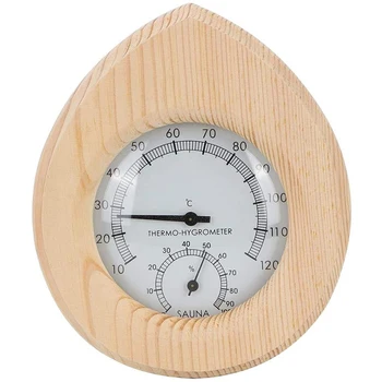 2 v 1 Termo Higrometer, Spusti Oblikovan Les Termometer, Temperaturo, Vlažnost Meter Savna, Parna Soba Dodatki