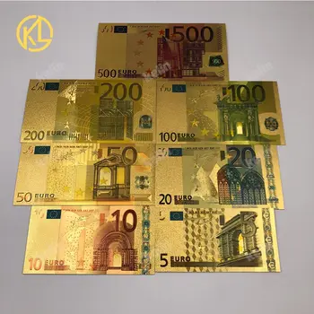 Euro500 10pcs/Veliko Pisane Evropske Bankovcev Valuti 500 Evro Bankovcev v 24K Zlata Folija Ponarejenega Denarja Za Darila