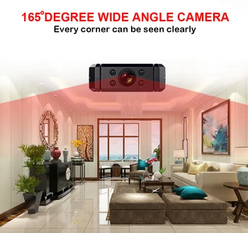 1080P Wifi, Mini Kamero wirless Ir Noč VersionAlarm e-mail HD DVR kamera 165 Stopnjo Mini Camcorder daljinski upravljalnik