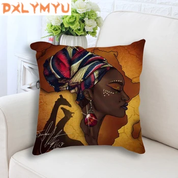 Dekorativne Blazine Pisane Afriške Ženske Umetnosti Slikarstva Dekorativni Kavč Vrgel Blazino Bombaž Perilo Blazine Kavč Avto Dom Dekor