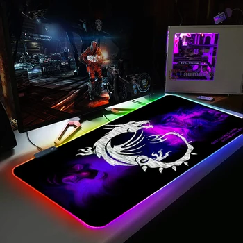 MSI LOGOTIP Velika Tipkovnica Desk Mat RGB Velike Mouse Pad Igralec Big Miško Mat Računalnik Mousepad LED Osvetlitvijo Gaming Mause Pad