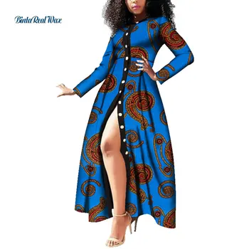 Afriške Obleke za Ženske Vosek Natisni Dolge Obleke, Vestido Bazin Riche Dashiki Ženske Afriške Design Oblačila WY3785