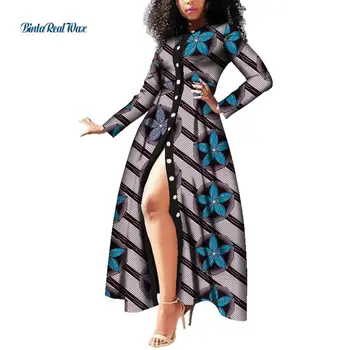 Afriške Obleke za Ženske Vosek Natisni Dolge Obleke, Vestido Bazin Riche Dashiki Ženske Afriške Design Oblačila WY3785