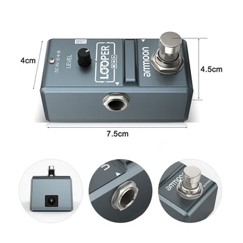 Ammoon AP-09 Nano Zanke Kitara Učinek Pedal Looper Električna Kitara Pedal Neomejeno Overdubs 10 Minut Snemanja s Kablom USB