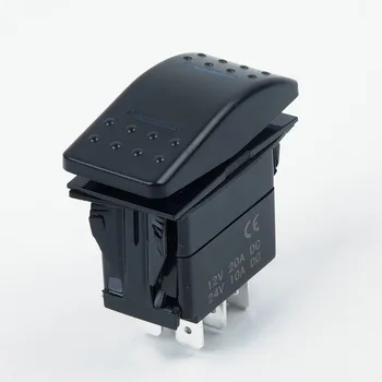 7 Pin Rocker Switch DPDT Na Off LED Modre Luči Avto, Tovornjak Morskih Univerzalna Stikala Releji Dodatki