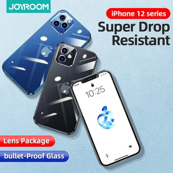 Joyroom Jasno Primeru Za iPhone 12 Pro Max 12 mini TPU+PC Shockproof Polno Objektiv zaščitni Pokrov Za iPhone 12 min Pregleden Primeru