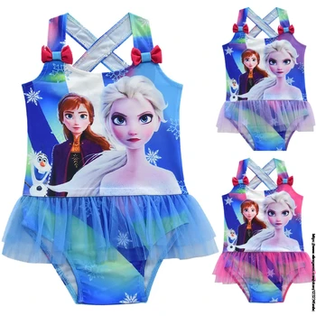 Disney Zamrznjene Dekleta Kopalke Poletje Kopalke Otroka, Otroški Cartoon kopalke En Kos Plavati Obrabe za Otroke Srčkan