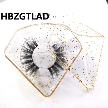 30Pcs Crown Diamond Pregleden Ponarejenega Trepalnic Embalaža Polje Osebno Ponaredek 3D Mink Trepalnic Primeru Diamantno Obliko Polje Prazno