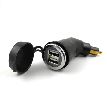 4.2 A Aluminijasto Dvojno USB Moto Vtičnico Cigaretnega Vžigalnika za BMW, Hella/DIN Vtičem Motocikel Polnilnik LED Zaslona Napajalni Adapter Vtičnice