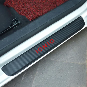 Ogljikovih Vlaken Vinilne Nalepke Vrata Avtomobila Polico Zaščitnik Izvažajo Ploščo Za Hyundai Ioniq Avto Dodatki