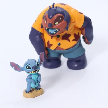 6 kos/komplet Disney Pixar Lilo & Stitch Šiv Blue figuric Anime Model Dekoracijo Stoji Igrače Za Otroke Darilo
