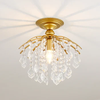 Zlato Kristalno Stropne Luči Za Stropni Luksuzni Moderne Spalnice LED Keramiko De Cristal Doma Notranjo Razsvetljavo Napeljave