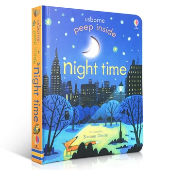 Peep Znotraj Nočnem Času angleški Izobraževalne 3D Zavihek slikanic Za Otroka v Zgodnjem Otroštvu darilo Otrok branje knjige