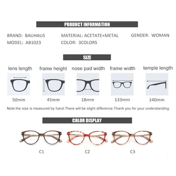 Bauhaus Metulj Optična Očala Ženske Okvir acetat Očala Ženski Eye Glasses oculos de Očala na Recept Očala