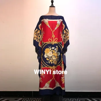 Tiskanih Obleke Za Ženske 2019 Modno Oblikovanje Ohlapno Obleko Batwing Maxi Dolgo Femme Vestidos Poletje Jesen Stranka Elegantno Obleko
