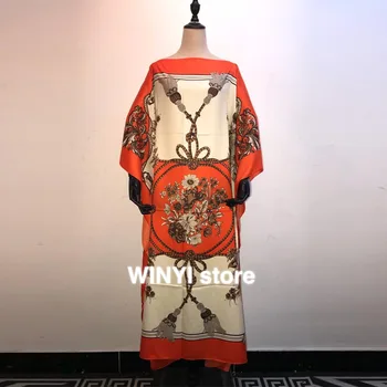 Tiskanih Obleke Za Ženske 2019 Modno Oblikovanje Ohlapno Obleko Batwing Maxi Dolgo Femme Vestidos Poletje Jesen Stranka Elegantno Obleko