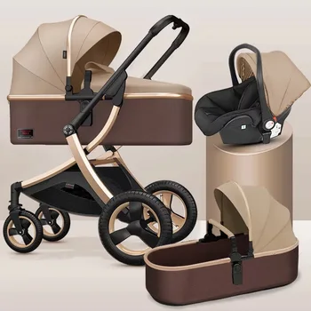 Baby voziček 3 v 1,poussette,kinderwagen,coches de bebe,baby voziček,otroški voziček 3 v 1 s avtomobilski sedež, potovalni krat parm