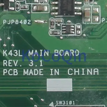 KoCoQin Prenosni računalnik z matično ploščo Za ASUS K43L X44H X84H K84L K43L K43LY Mainboard REV 3.1 HM65