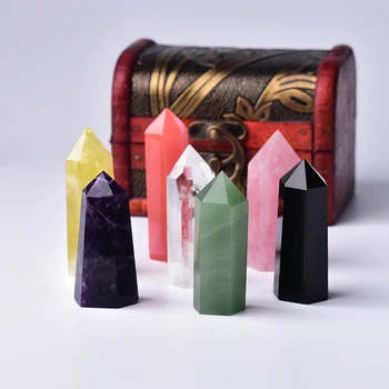 Runyangshi 1set Zaklad leseni škatli bo ustrezala Sedem Star array kristalno steber kristalno palico točk Energije gem