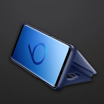 Pametni Čip primerom Ogledalo Za Samsung Galaxy Note 20 10 9 8 5 Pro Flip Usnjena torbica za Samsung Galaxy S8 S9 S10 S20 S7 S6 Rob