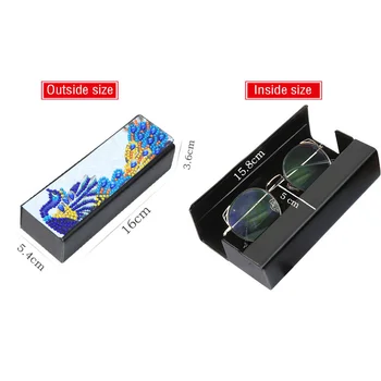 5D DIY Diamond Slikarstvo Eye Glasses Škatla za Shranjevanje Potovanja Usnje sončna Očala Primeru Posebno Oblikovan Nosorogovo Storarage Polje