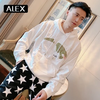 Alex Plein Majica moški bombaž krokodil brisačo vezenje nekaj oblačila za zimo mens moda prevelik pulover s kapuco sweetwear