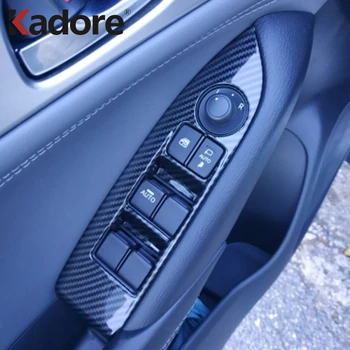Za Mazda CX-3 CX3 2017 2018 2019 2020 Ogljikovih Vlaken Notranja Vrata Armrest Plošča Okno Dvigalo Gumb Kritje Trim Avto Dodatki