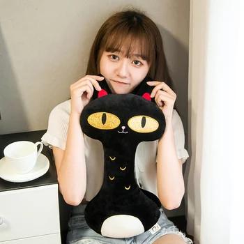 1pc 45 CM Magic Black Cat Plišastih Igrač Doma Dekor Blazino Zlati oči Japonske Anime Black Cat Girly PLushies Blazine za Dekle Rojstni dan
