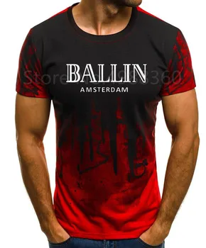 Moške blagovne Znamke Oblačil O-Vratu Ballin Parizu Urban Moda Grafični Moški T-shirt Tiskanje Moških Kratek Rokav Tee Majica