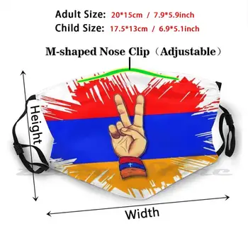 Viva Armenija ???? ??????? Po Meri Vzorec Stroj Filter Pm2.5 Odrasli Otroci Masko Prijavite Armenski Zastavo Armenski Tricolor
