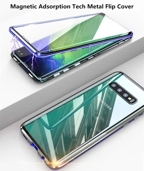360-Stopinjski Magnetni Adsorpcije Steklo Ohišje Za Samsung Galaxy S10 S20 Plus Ultra Opomba 10 S10E A50 A51 A71 A81 A91Phone Primeru Zajema