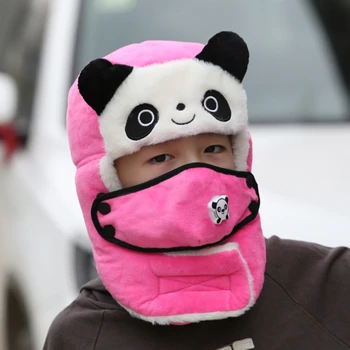 Otroci Pozimi Toplo Klobuke Srčkan Panda Earmuff Bomber Klobuki Fant Dekle Plus Žamet Debele Beanie Klobuk Vroče Prodaje Kawaii Otroci Skp